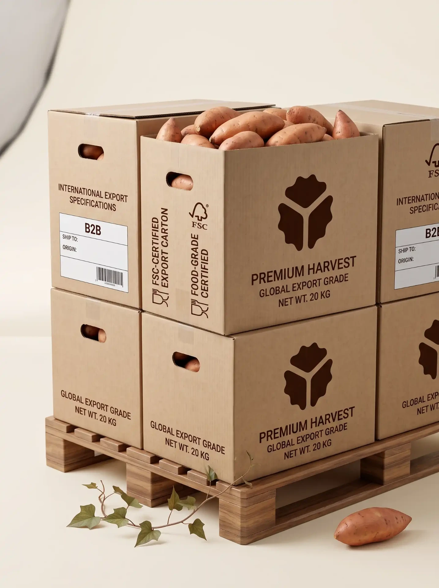 FSC-certified corrugated export cartons